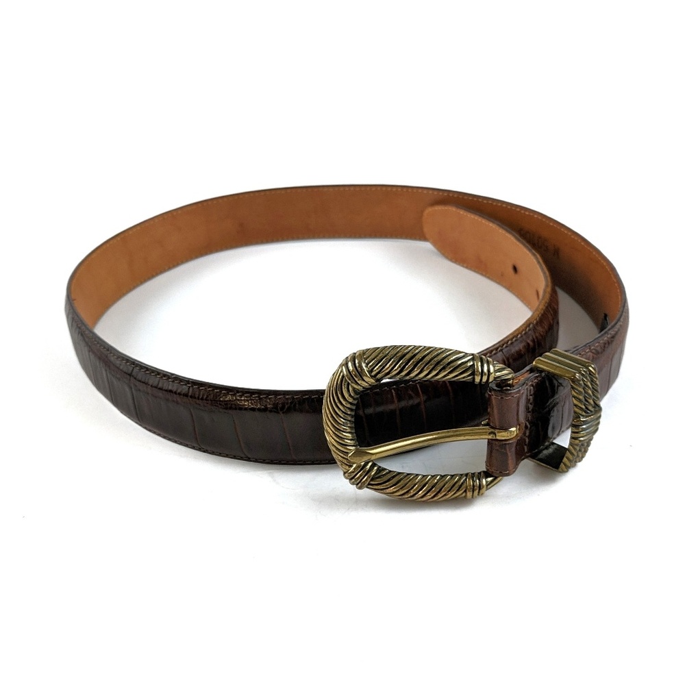 Brighton Two Tone Leather Belt Crocodile Med